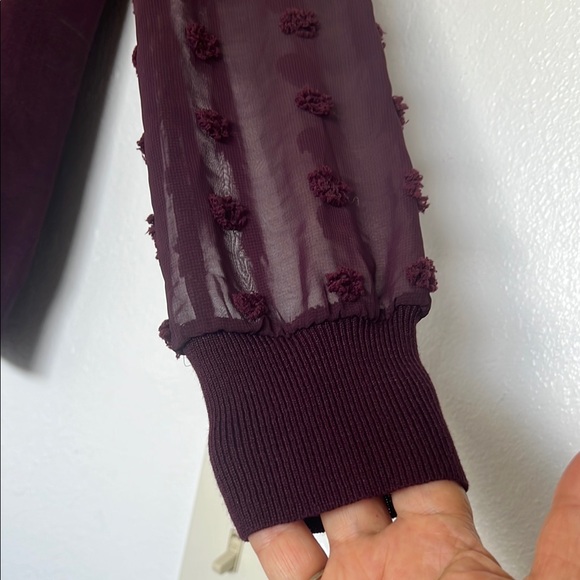 Les Serein  burgundy V-Neck women’s long   pullover  long sleeve Sz S/P - Picture 8 of 9
